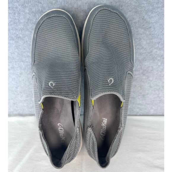 Olukai Men's sz 12 Nohea Mesh Grey Slip On Loafer Walking Fishing Outdoors Shoes - Picture 3 of 13